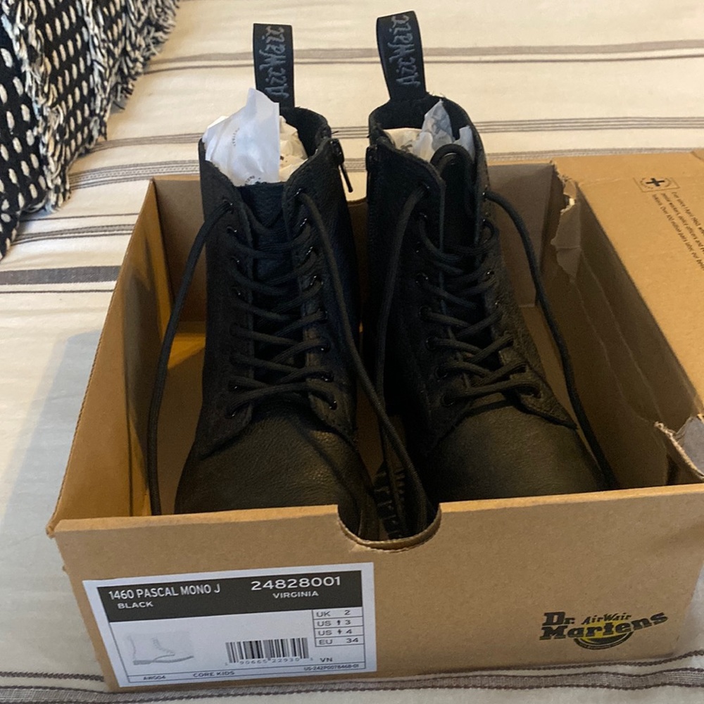New black Dr. Martens kids boots size 3